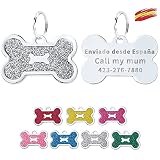 FUSIYU Placa Chapa Medalla, Etiquetas de Identificación de Mascotas Etiquetas de Perro Personalizada Grabado para Collar Perro Gato Mascota Grabada...