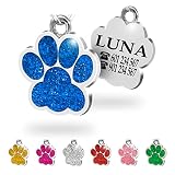 Ibera gifts - Chapa Identificación Personalizada para Perros y Gatos Pequeños a Medianos en Forma de pata - Placa Identificativa Mascota Grabada y...