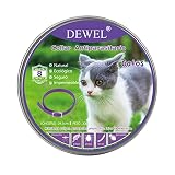 Collar Antipulgas Gatos DEWEL, Protección Efectiva de 8 Meses, Collar contra Pulgas Garrapatas y Mosquitos, Natural y Seguro para Gatos y Perros Pequeños,...