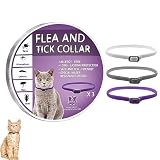 Collar antipulgas y garrapatas para Gatos, Collar antiparasitario Protección para 8 Meses, Talla única, Ajustable e Impermeable, 3PCS