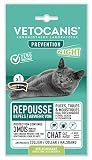 Vetocanis, Collar antipulgas y garrapatas para Gatos, con Banda Reflectante, protección de 3 Meses