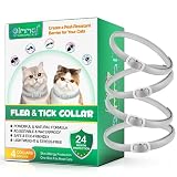 Collares Antipulgas Gatos - 4Pcs, Collar Antiparasitario Gatos, Collares Antipulgas y Garrapatas Gatos Ajustable para Todas Razas Tallas, 24 Meses de...