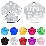 Ibera gifts - Chapa Identificación Personalizada para Perros y Gatos Pequeños a Medianos en Forma de pata - Placa Identificativa Mascota Grabada y...